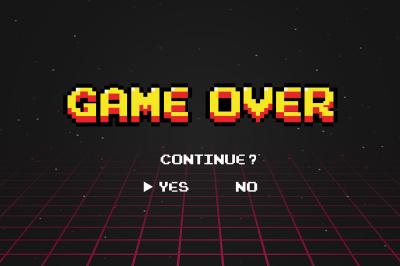 Sticker  Graphisme de style jeu vidéo rétro avec l’inscription Game Over