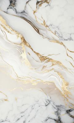 Sticker  Texture de marbre blanc avec des veines dorées