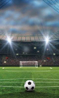 Sticker  Ballon sur la pelouse d’un stade de football