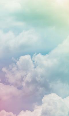 Sticker  Nuages colorés aux nuances de rose de bleu et de vert