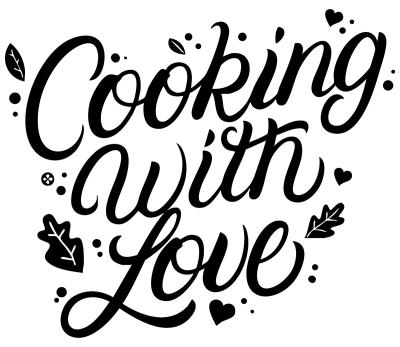 Sticker  Lettrage stylisé Cooking With Love