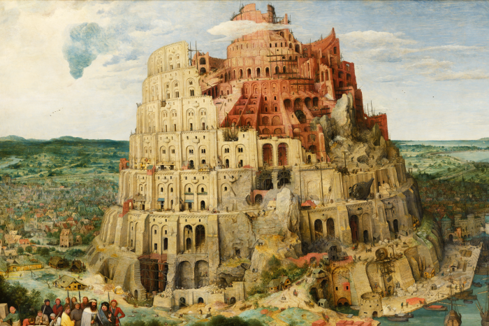 Tableau  Tour de Babel peinte