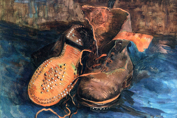 Tableau  Chaussures rétro en cuir avec clous