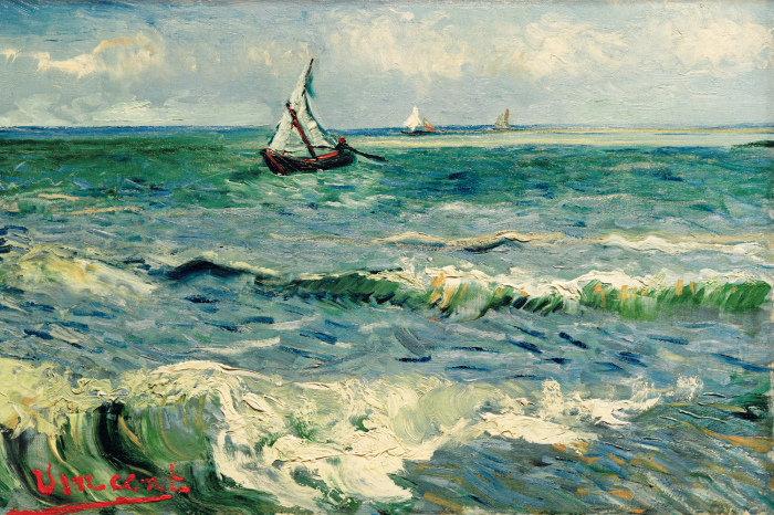 Tableau  Des bateaux sur une mer agitée