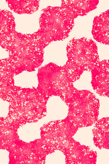 Tableau  Un motif abstrait aux formes irrégulières, de couleur rose.