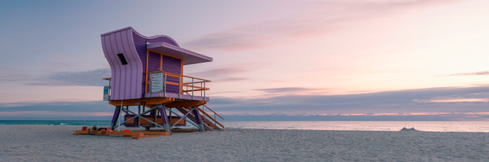 Tableau  Une cabine de sauvetage moderne aux couleurs pastel