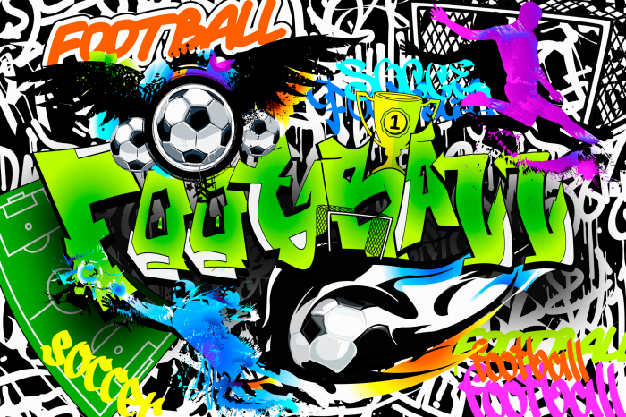 Tableau  Football Graffiti (1 Part) Wide
