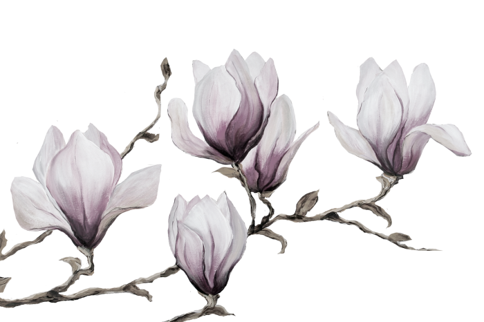 Tableau  Painted Magnolias (1 Part) Wide