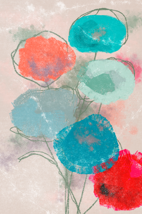 Tableau  Bouquet abstrait de fleurs colorées