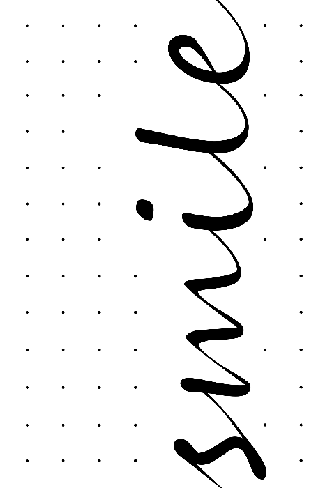 Tableau  Black and White: Smile (1 Part) Vertical