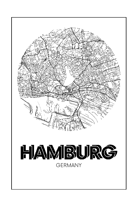 Tableau  Retro Hamburg (1 Part) Vertical