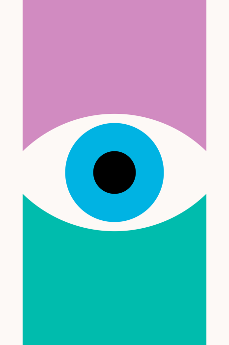 Tableau  Œil abstrait Bauhaus avec blocs de couleur