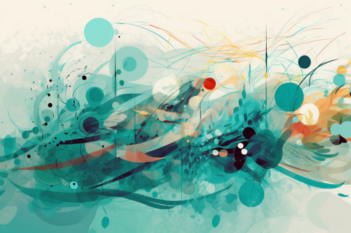 Tableau  Abstraction de l&#39;eau par des cercles