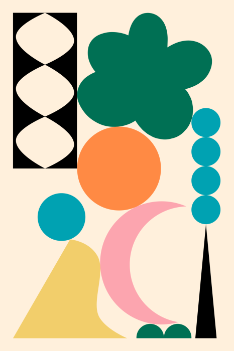 Tableau  Composition abstraite colorée avec des formes