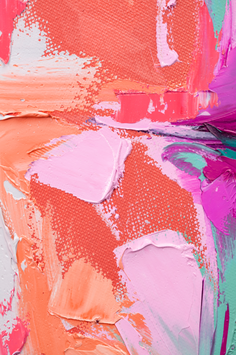 Tableau  Expression artistique peinte avec des peintures roses