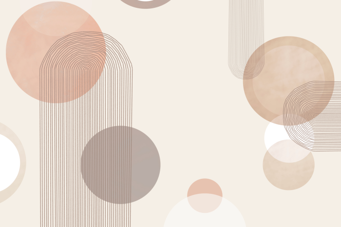 Tableau  Des cercles et des lignes aux couleurs atténuées