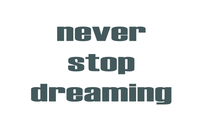 Tableau  Never Stop Dreaming (1 Part) Wide