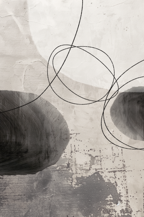 Tableau  Formes abstraites et lignes fines