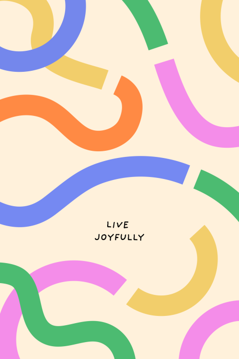 Tableau  Lignes ondulées colorées avec du texte