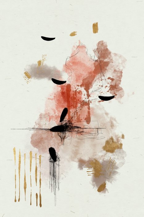 Tableau  Abstraction à l&#39;aquarelle aux couleurs chaudes