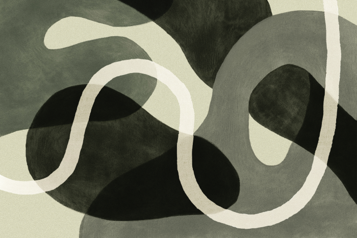 Tableau  Formes arrondies sur une composition verte