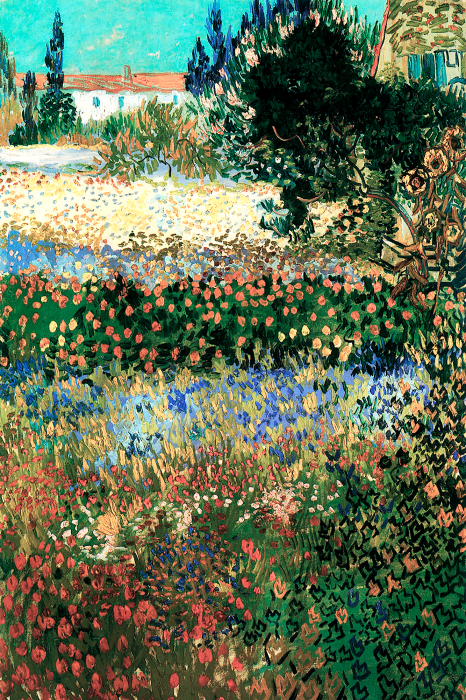 Tableau  Un jardin d&#39;été plein de vie et de couleurs, avec une grande variété de fleurs.