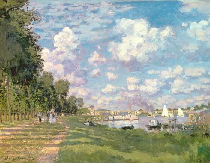 Tableau  Un charmant sentier au bord de la rivière et de la forêt