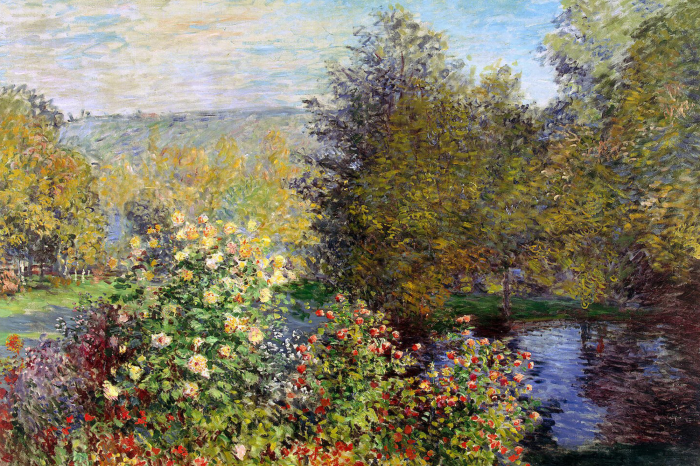 Tableau  Un paysage pittoresque avec une rivière et une végétation diversifiée