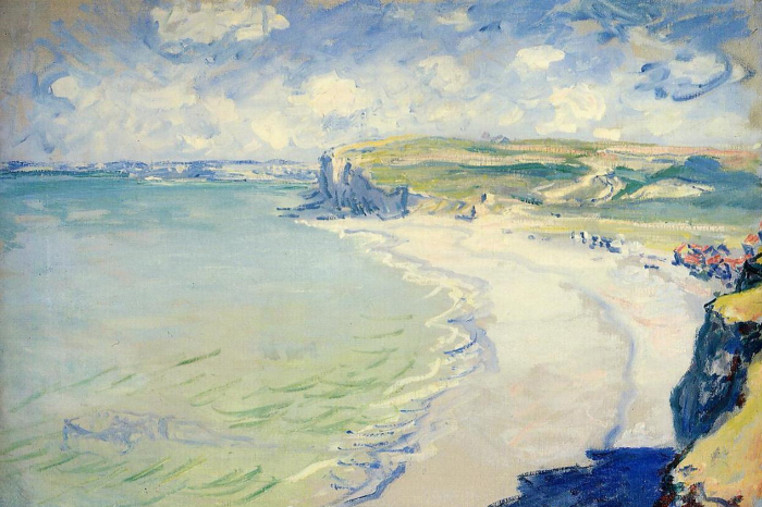 Tableau  Un paysage côtier charmant avec une plage de sable fin