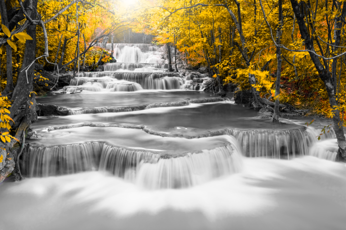 Tableau  Cascade of Thoughts (1 Part) Wide Yellow