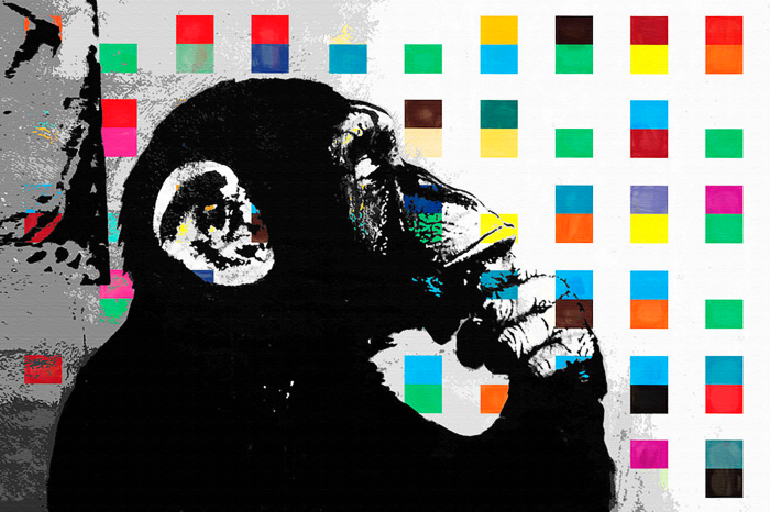 Tableau  Banksy The Thinker Monkey