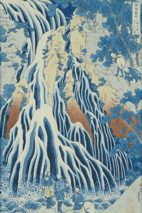 Tableau  Kirifuri Fall on Kurokami Mount from the series 'Shokoku Taki Meguri' (A Journey to the Waterfalls of All the Provinces) (Hokusai Katsushika)
