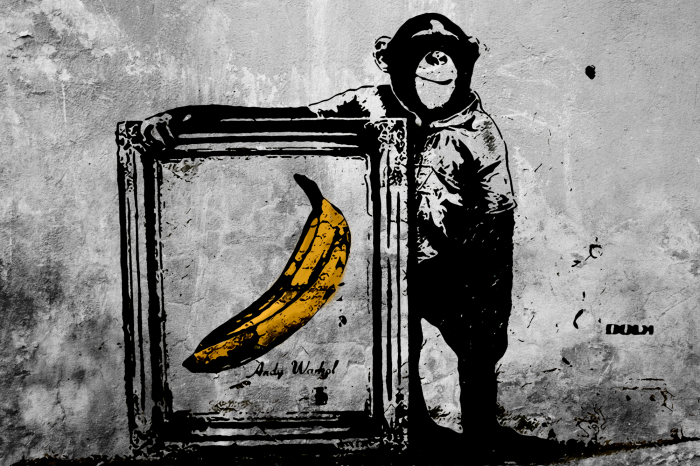 Tableau  Inspired by Banksy - black and white
