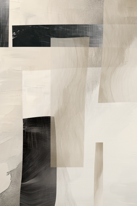 Tableau  Rayures abstraites noires et beiges