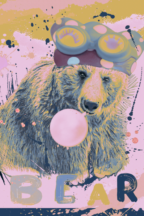 Tableau  Teddy Bear and Balloon (1 Part) Vertical