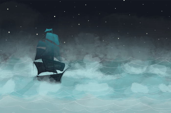 Tableau  Night Waves (1 Part) Wide - Second Variant