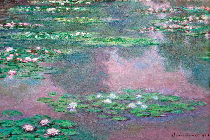 Tableau  Nénuphars à la surface calme d&#39;un étang