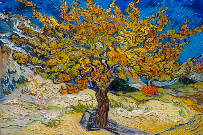 Tableau  Un arbre d&#39;automne aux couleurs chaudes et peintes