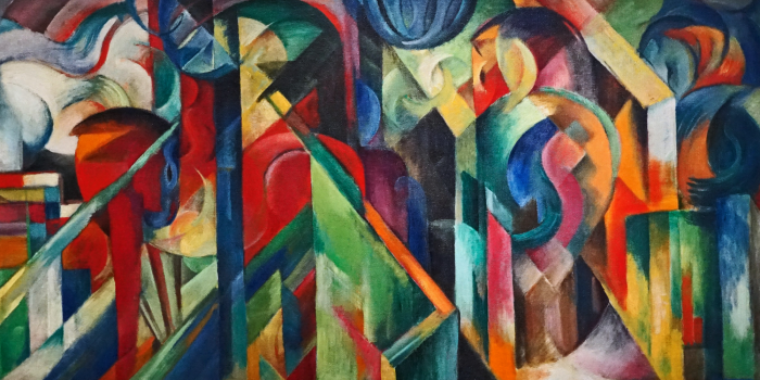 Tableau  Reproduction du tableau abstrait Les Écuries de Franz Marc