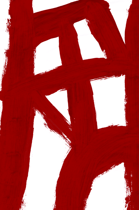 Tableau  Rayures de peinture rouge sur fond blanc