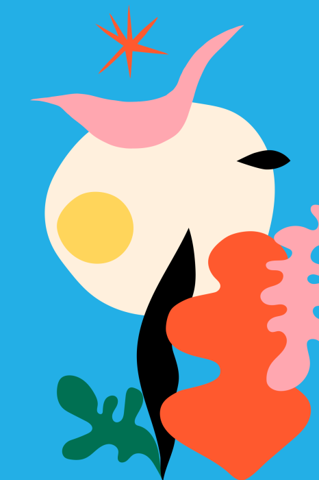 Tableau  Abstraction végétale aux formes organiques