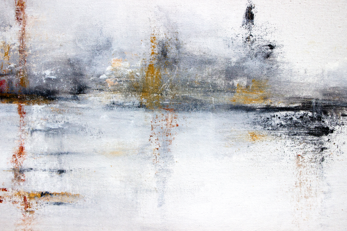 Tableau  Paysage aquatique abstrait peint à la peinture