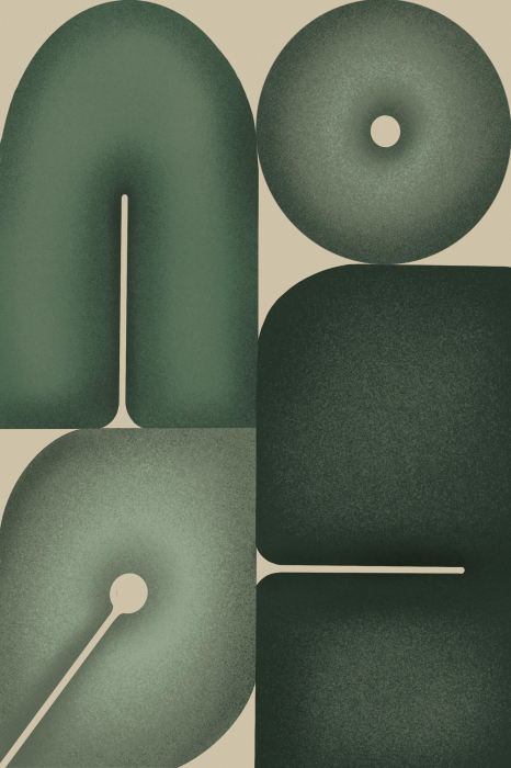 Tableau  Formes géométriques vertes illustrées