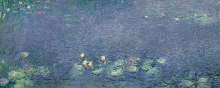 Tableau  De délicats nénuphars dans le cadre naturel de la rivière