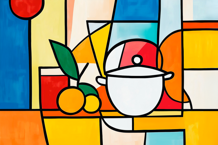 Tableau  Une nature morte colorée sous forme de vitrail