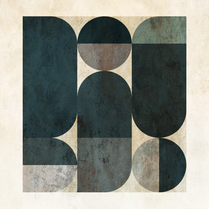 Tableau  Formes géométriques abstraites à la texture rugueuse