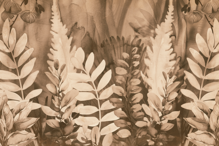 Tableau  Une composition botanique dans des tons de brun et de beige