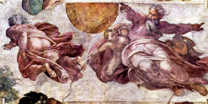 Tableau  La naissance de la lumière dans la voûte Sixtine