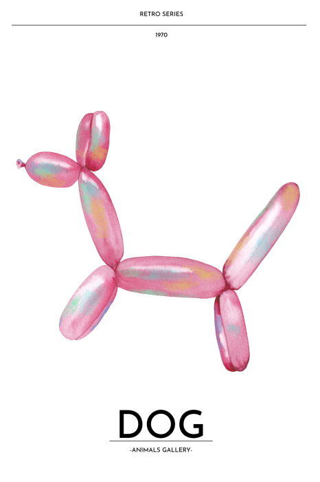 Tableau  Holo-Dog - Colorful Dog in Retro Style