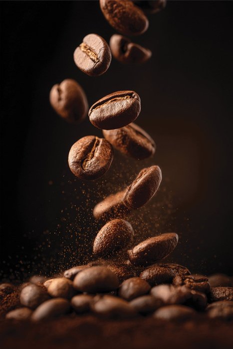 Tableau  Grains de café aromatiques fraîchement torréfiés